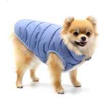 블루 아기강아지 산책옷 쪼끼패션 방한복 소형견옷, L