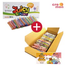 쥬시스트로우 300개입 1박스 + 스위트몬스터 젤리스틱 300개입 1박스