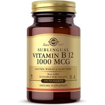 [미국직구] Solgar 비타민 B12 논지엠오 High Quality 1000 mcg 100ct 1Pack, 수량, 상세참조