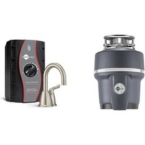 InSinkErator HOT150 단일 크기 새틴 니켈 및 Evolution 소형 34 HP 쓰레기 처리기, 단일모델명/품번