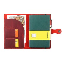 몰스킨 하드커버 수제 저널 커버 라지 사이즈 12.7 x 21cm(5 x 8.25인치) 노트 펜 홀더 스냅 클로저가 있는 빈티지 가죽 커버 하드커버 노트북용 - 커피, Wine
