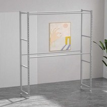 세탁소 행거랙 옷걸이 의상실 철제 의류창고 업소용, 블랙 (무광)200x50x200(2단)