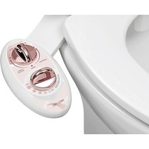 LUXE Bidet Neo 185 (Elite) 비전기 비데 화장실 부착물 셀프 클리닝 듀얼 노즐 및 쉬운 수압 조절 포함 위생 및 여성 세척용 (로즈 골드), Rose Gold