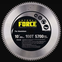 스틸포스 알루미늄용 팁쇼 TH-AC255SB 10인치 5 700RPM 원형톱날 (255)x25.4x2.8x100T, 1개