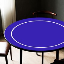 텍사스 홀덤 성인용 보드게임 포커 칩 원형 테이블 포카 카드 트럼프 판 매트, 블루 + 90x90x0.2cm