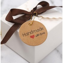 의류텍 크라프트 종이텍 핸드메이드라벨 종이텍 100p 프라이스텍 상품텍