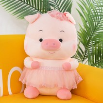 돼지인형 동물인형 돼지쿠션, 핑크, 35cm