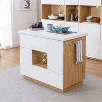 나무뜰 칸느 1000 인조대리석 홈바 아일랜드 식탁 BSC217C, 화이트