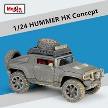 자동차다이캐스트 금속 합금 피규어 올드카 Maisto 1:24 Hummer HX 개념 합금 자동차 모델 다이 캐스트 금, 01 Muddy
