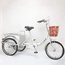 어르신 노인 성인용 어른 세발 자전거 마실용 삼륜 성인, 실버 보통