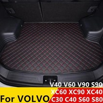 자동차 트렁크 매트 방수 후면 카고 커버 카펫 패드 테일 부트 라이너 볼보 XC60 XC90 XC40 S60 S90 V40 V60 V90 S80 C30 C40 에 적합, XC60 2018-2023+Brown