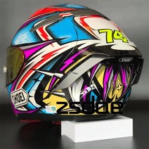 쇼에이-x 14 헬멧 74 퍼플 카토 애니버서리 에디션 블랙 오렌지 풀 페이스 레이싱 오토바이, 02  basic helmet