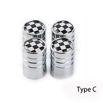 es) 유니버설 4pcs 자동차 휠 타이어 밸브 캡 스템 커버 미니 쿠퍼 Countryman R55 R56 R60 R61 F54 F55 F56 F60 R57 액세서리, [03] Checker