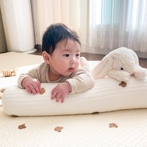 헤헤 다기능 아기 롱쿠션 죽부인 바디필로우 누빔 100수 자수 애착 쿠션 터미타임 침대범퍼, 커버만 (곰돌이 자수)