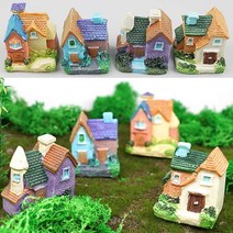 미니어처 하우스 집 펜션 모형 디오라마 B 5.4cm 4종 택1 테라리움 미니 건축모형 재료 미니어쳐, 브라운그린