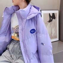 여성용 오버사이즈파카 퍼플패딩