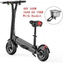 나노휠전동킥보드 성인 전기 스쿠터에 대 한 10 인치 Foldable 킥 40 KM/H 500W 48V 미니 자전거 민감한 브, 05 16AH 60-70KM C Seat