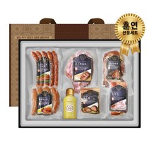 퀸주트 훈연세트 로스햄+로스트포크+베이컨+갈비바베큐+복부어스트+카바노치+소스, 선물용 포장가방