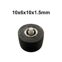 테이프 레코더 용 샤프트가있는 10x6x1.5x10mm 고무 핀치 롤러 휠 압력 카세트 데크 무브먼트 오디오 액세서리 구성 요소, [01] Black Shaft