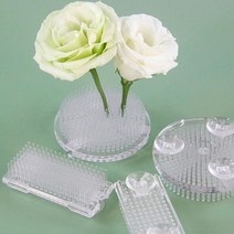 키밍 동양 꽃꽂이 투명 침봉 플라스틱 원형 흡착식, 사각형, 사각형