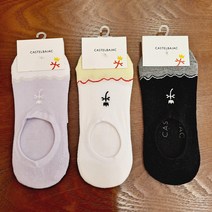 까스텔바작 BGBMGO710 여성 컬러 블록 논슬립 덧신 1족, 블랙