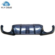 탄소 섬유 백 범퍼 립 리어 디퓨저 BMW 5 시리즈 F10 차체 키트 2012-2017 용 Led 라이트 포함, 01 carbon fiber