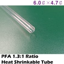PFA Heat Shrink Tube 불소수지 테프론 열수축튜브 내열 전기절연 6.0파이-4.7파이 1M, 1개