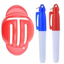 골프공 그림 커스텀 스탬프 도장, 2개의 펜이 있는 빨간색