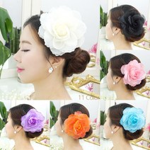 살롱드메리 웨딩 헤어핀 악세사리 빅한송이 파티 한복 혼주 뒤꽂이 올림머리장식(7color)