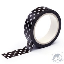 VEDANA 디지인마스킹테이프 블랙도트 15MM 예쁜테이프 포인트마스킹테이프 흔적없는테이프