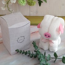 [사과나무답례품] 돼지 모양 수건답례품, 아기돼지삼형제(자수O)박스포장