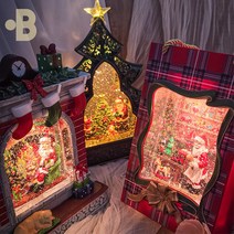 [본디자인랩] 크리스마스 LED 오르골 워터볼 캐롤 산타 선물 31종, 06_미니디어 랜턴-B.눈사람썰매(2113B)