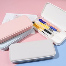 마카롱 무지 필통 DIY 플라스틱 분할 펜슬 케이스 문구 사무용품 필기도구 학용품 수납, 핑크, 핑크