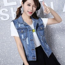 가을트위드자켓 핑크 긴팔 여성 반팔 재킷 빈티지 홀 민소매 진 조끼 숏 아우터 봄 가을 데님 의류 4XL 5XL 6XL