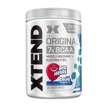 XTEND 오리지널 BCAA 에어헤드 블루 라즈베리 30 서빙 헬스 보충제 423 g, 1개, 423g