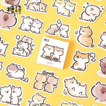 귀여운 고양이 스티커 미적 문구 스티커 고양이 애호가를 위한 귀여운 스티커 노트북 저널 플래너 스크랩북에 이상적 45 개, 사진으로