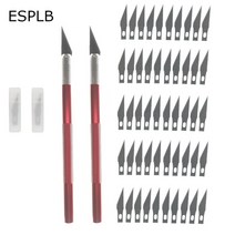 부쉬크래프트 나이프 포켓 전술 캠핑용 조각 미끄럼 방지 금속 메스 칼 키트 블레이드, 레드 세트