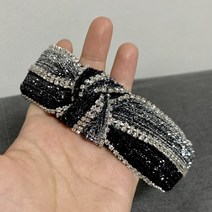 EMC 헵번 여배우 머리띠 와이드 반다나 큐빅 명품 헤어밴드