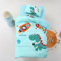 유아 낮잠 아기 알러지 이불 3종 세트 순면 이 이불세트 침구 6종 사계절, 02 우주공룡