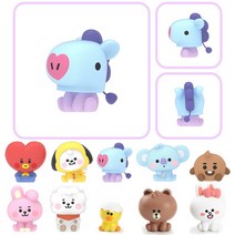 BT21 베이비 라인 프렌즈 미니 모니터 피규어 라인프렌즈 굿즈 캐릭터 브라운 코니 샐리 타타 쿠키 치미 알제이 코야 슈키 망, 1개
