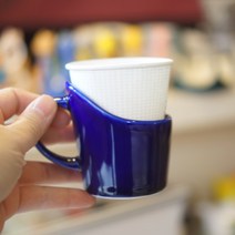 도자기 종이컵 홀더 컵홀더제작 화이트앤틱 에디션2 개업선물, 코발트블루