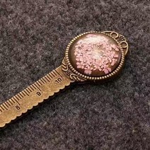 북링 북집게 북다트 독서링크리에이티브 레트로 청동 라운드 북마크 10cm 눈금자 빈티지 금속 다채로운 꽃, 02 2