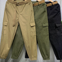 005 여성 여자 밴딩 카고 바지 와이드 편한 조거 팬츠