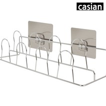 포스아트 카시안 접착식 스텐 슬리퍼거치대(4인용) CN 욕실 실내화 걸이, 1개