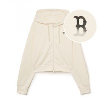 MLB 여성 베이직 애슬레저 미디움로고 크롭 후드집업 BOS (D.Cream)