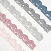 컬러 엣지 레이스 (1마/90cm) 5color, 연그레이 [20429]