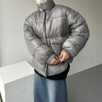 [당일출고] 유광 투웨이 스트링 숏패딩 점퍼 포켓 아우터 겨울 커플패딩 코디 두꺼운 웰론 남친룩 자켓 크롭 오버핏