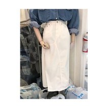 스커트 파운더스 하이 웨이스트 솔리드 사이드 슬릿 슬리밍 동대문 2023 여성용 우아하고 심플한 롱 드레스 185170