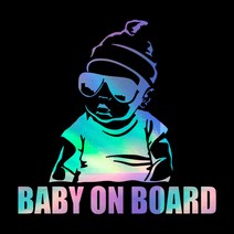 BABY ON BOARD 자동차 오프로드 SUV 캠핑 포인트 스티커, M, HOLOGRAM