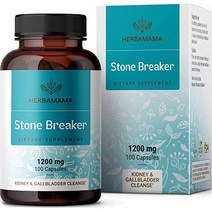 HERBAMAMA Stone Breaker 보충제 - 유기농 찬카 피에드라 캡슐 신장 결석 용해제 - 돌 브레이커 신장 및 담낭 클렌징 - 간 및 비뇨기 기능 지원 - GMO 프리, 100 Count (Pack of 1)